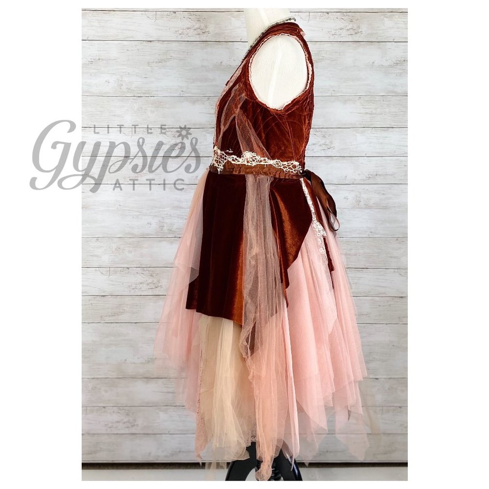 Listing Taken Down and Relisted, OOAK S/M Woodland Rust Victorian Fairy Dress - Picture 10 of 13